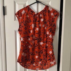Floral Blouse in Red and Black